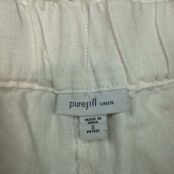 J. Jill Pure Jill Linen Capri Pants Size SP White 100% Linen Lagenlook - Picture 13 of 16
